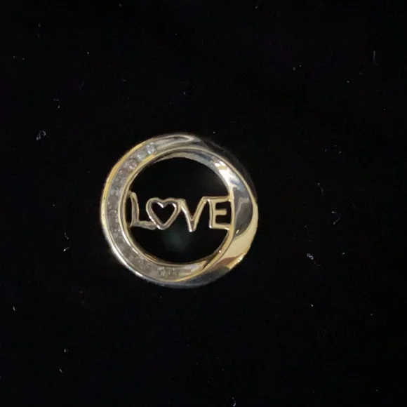 Gold and Diamond LOVE Pendant - Picture 2 of 8